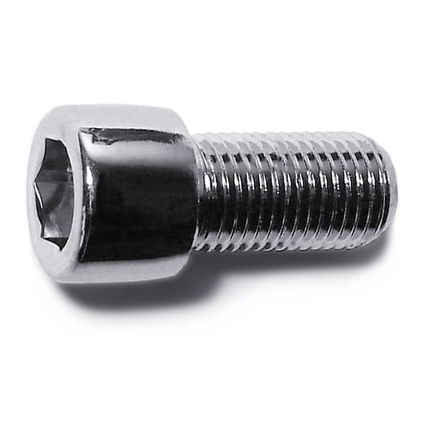 3/8"-24 Socket Head Cap Screw, Chrome Plated Steel, 3/4 in Length, 10 PK